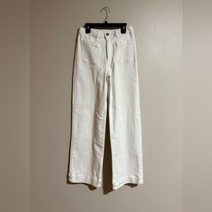 ANN MASHBURN Women's Wide Leg White Jeans